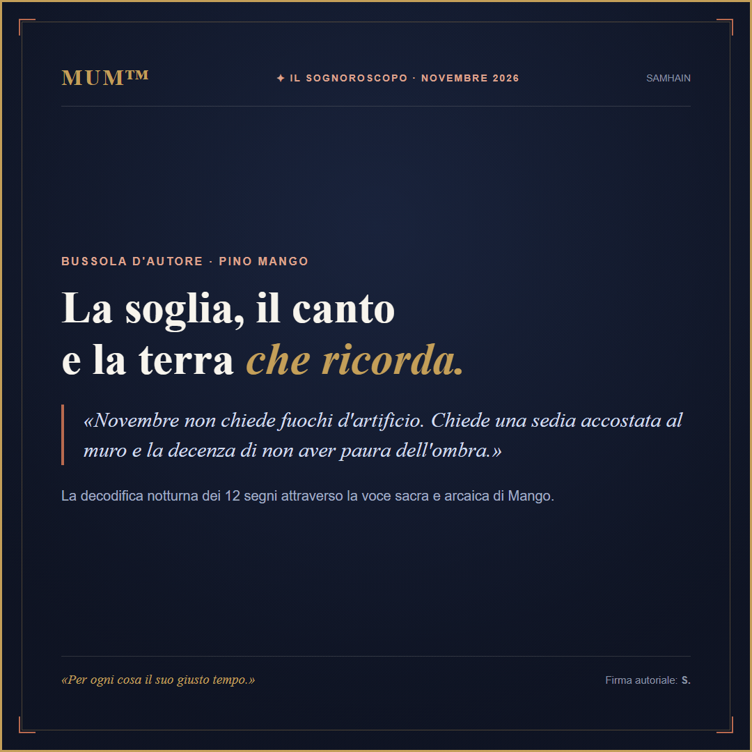 Sognoroscopo Novembre 2026 Mango