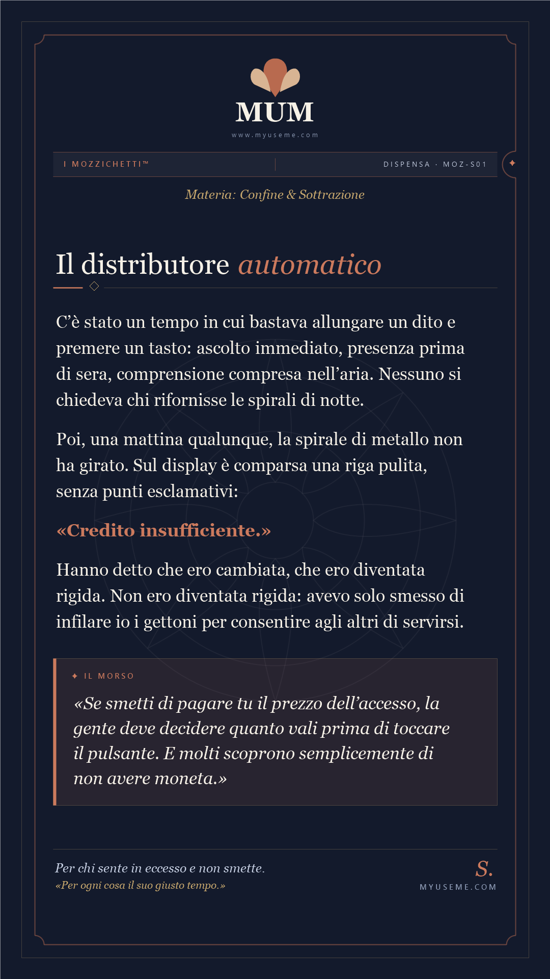 MOZ-S01 Il Distributore Automatico